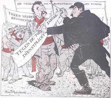 Spotprent De strijdpositie der Franse communistische Part..., Verzenden