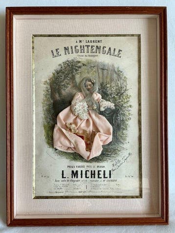 Prachtige inkijk lijst “Le Nightengale” Chant du Rossignol -, Antiek en Kunst