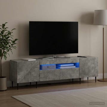 vidaXL LED tv-meubel HAARLEM 153 x 35 x 43 cm Betongrijs, Huis en Inrichting, Minder dan 50 cm, Verzenden, Nieuw, Minder dan 100 cm