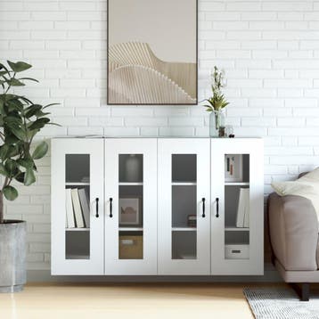 vidaXL Hangkasten 2 st bewerkt hout wit, Verzenden, Nieuw, Overige houtsoorten