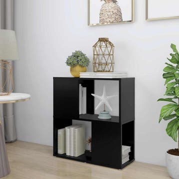 vidaXL Boekenkast 60x24x63 cm bewerkt hout zwart, Minder dan 50 cm, Verzenden, Nieuw, Minder dan 100 cm