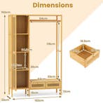 LIVSK Bamboe Kledingkast-Organizer - 4 Planken - Kledingstan, Verzenden, Nieuw