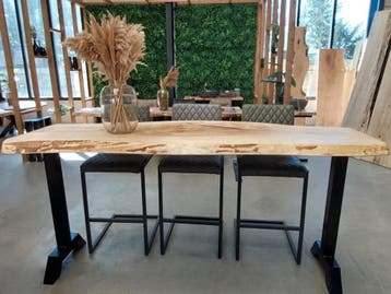 Stoere boomstam bartafels | Eettafel | Bar voor in mancave, Huis en Inrichting, Ophalen of Verzenden, Nieuw