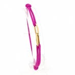 Forever knots® Handgemaakte Magenta Satijn armband met Go.., Ophalen of Verzenden, Zo goed als nieuw, Overige kleuren, Goud