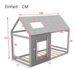 Huis Kinderbed 90x200 cm – Met Dak en Ramen, Houten, Verzenden, Nieuw