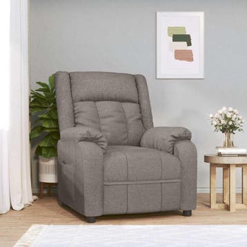 Relaxstoel Stof Taupe | Tweedekansje | OP=OP, 75 tot 100 cm, Ophalen of Verzenden, Zo goed als nieuw, 75 tot 100 cm