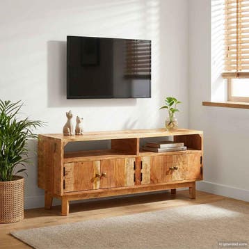 vidaXL Opslagkasten Bruin 110 x 30 x 45 cm Massief Mango, Minder dan 50 cm, Verzenden, Nieuw, Minder dan 100 cm