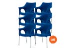 Set van 6 - Scab Ola stapelbare kunststof tuinstoel - Blauw, Tuin en Terras, Verzenden, Nieuw, Overige materialen