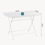 Klaptafel Sande tuintafel metaal vierkant 71x110x70 cm wit [, Tuin en Terras, Tuintafels, Verzenden, Nieuw