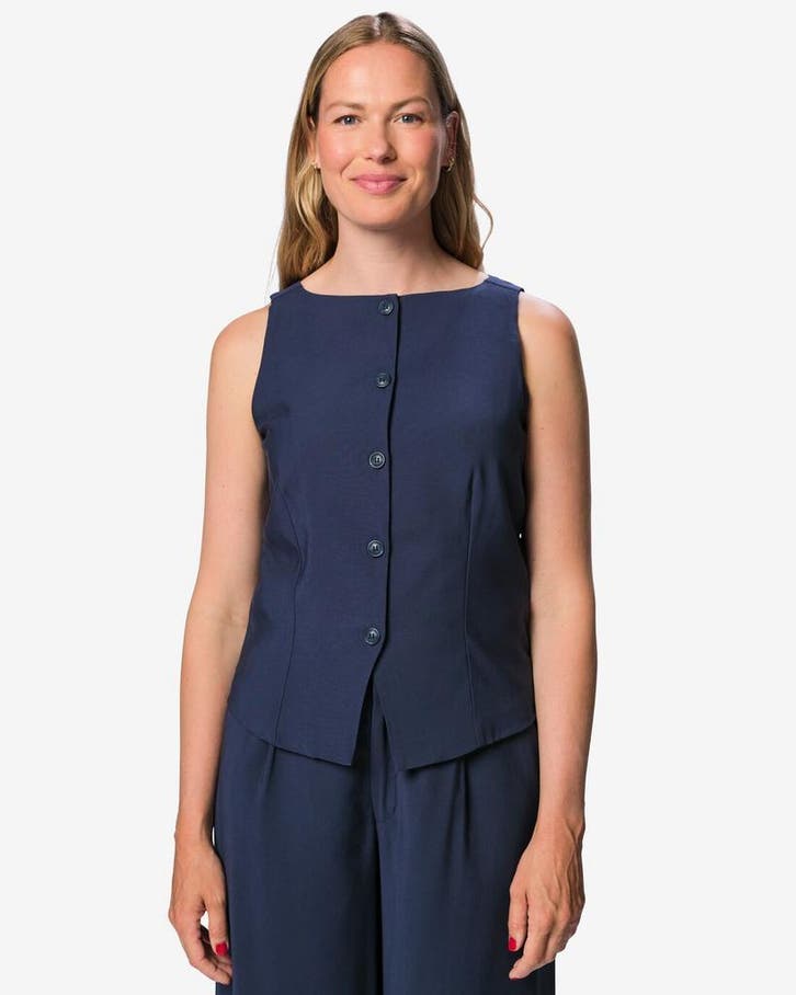 HEMA Damesgilet Sarie donkerblauw, Kleding | Dames, Overige Dameskleding, Nieuw, Verzenden