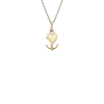 Gouden hanger geloof, hoop en liefde 14 karaat, Verzenden, Zo goed als nieuw, Goud