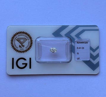 1 pcs Diamant (Natuurlijk) - 0.41 ct - Ovaal - G - IF -, Nieuw