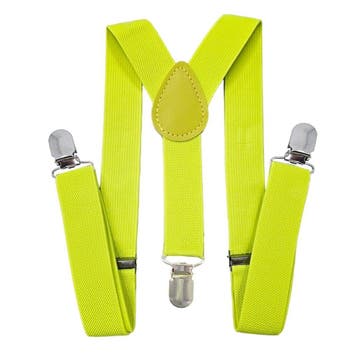 Fako Fashion - Kinder Bretels - Effen - 65cm - Fluo Geel, Verzenden, Nieuw