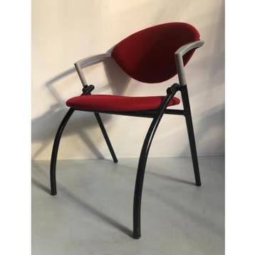 (MDK-106713) Vepa Alpine vergaderstoel gestoffeerd rood, Ophalen of Verzenden, Gebruikt, Rood