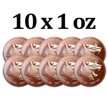 Verenigde Staten. 10 x 2027 1 oz Lydian Lion Copper Round