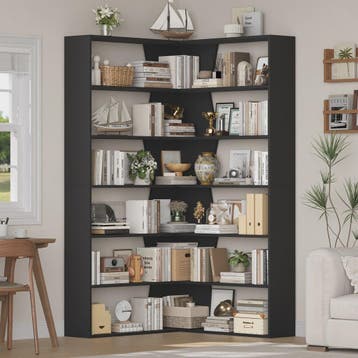 Hoekboekenkast 6 Niveaus 190cm Hoog - Ruimtebesparend & Stij, Verzenden, Nieuw