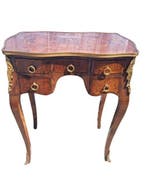 Tafel - Verguld brons - antieke tafel met inlegwerk