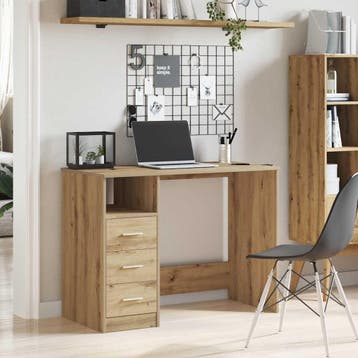 vidaXL Bureau 102x50x76 cm bewerkt hout artisanaal, Verzenden, Nieuw