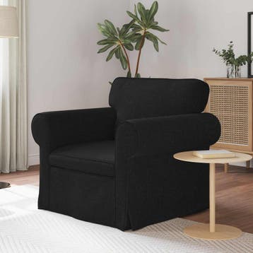 vidaXL Bank Zwart 95 x 82 x 80 cm Stof, Verzenden, Nieuw, Stof, Minder dan 150 cm