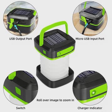 Oplaadbare Solar Camping Lantaarn - IP65 Waterdicht, Dual Ch, Verzenden, Nieuw