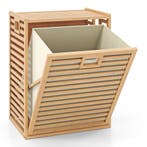 LIVSK Uitklapbare Wasmand - 68 L Capaciteit - Bamboe Frame -, Verzenden, Nieuw