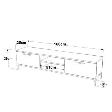 [en.casa] TV-meubel Lempäälä 39x160x35 cm eiken en zwart, Huis en Inrichting, Verzenden, Nieuw