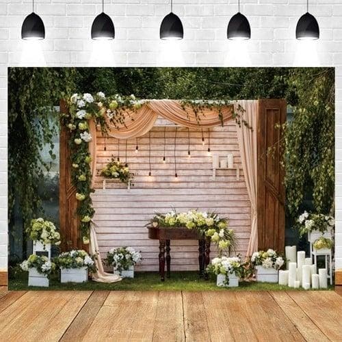 Backdrop Flowerwall polyester 300x200 cm, Hobby en Vrije tijd, Knutselen, Nieuw, Ophalen of Verzenden