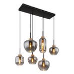 Hanglamp MATT 80.0 cm 6-lichts Zwart, Smoked, Ophalen of Verzenden, Nieuw, Metaal, 75 cm of meer