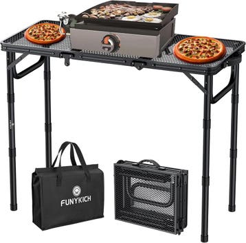 Campingtafel Aluminium 3-hoogtes | Retourdeal 33% Korting, FUNYKICH, Houtskool, Ophalen of Verzenden, Zo goed als nieuw