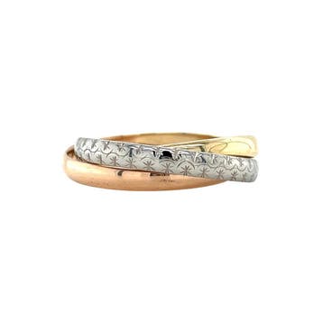 Tricolour gouden trinity ring 18 karaat, Sieraden, Tassen en Uiterlijk, Ringen, Verzenden, Zo goed als nieuw, Goud