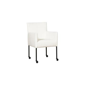 Leren eetkamerstoel Desire - Toledo Purewhite (wit) - Poten, Bohemian, Industrieel, Modern, Scandinavisch, Wit, Nieuw, Leer