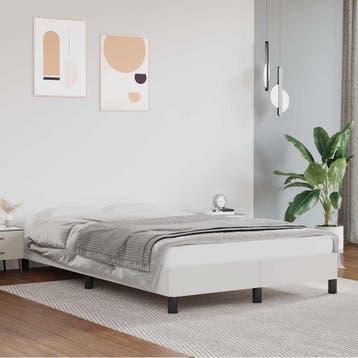 vidaXL Bedframe kunstleer wit 120x200 cm, Overige materialen, Verzenden, Wit, Nieuw