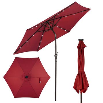 2dekans | Coast Kantelbare Parasol met LED-verlichting -, Ophalen of Verzenden, Zo goed als nieuw