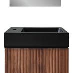 Wastafel BWS Sona Met Kraangat 40x22,5 cm Mat Zwart, Ophalen of Verzenden, Nieuw, Overige typen
