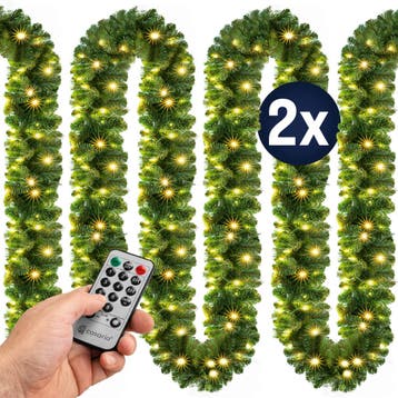 Kerstslinger 5m set van 2 incl afstandsbediening (Interieur), Verzenden, Nieuw