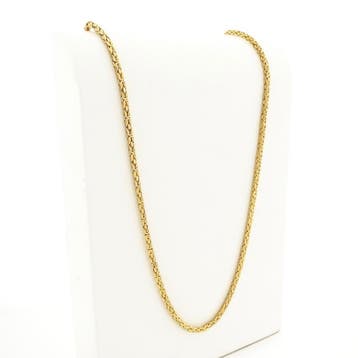 Gouden vierkante koningsschakel ketting; 14 karaat; 79,5 cm, Sieraden, Tassen en Uiterlijk, Ophalen of Verzenden, Gebruikt, Goud