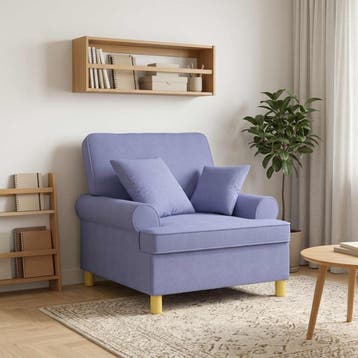 vidaXL XL fauteuil met kussens Jeans Blauw Stof, Huis en Inrichting, Verzenden, Nieuw