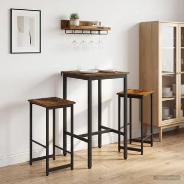 vidaXL Barkruk 2 st Gerookt eiken 40 x 32 x 74 cm Bewerkt, Verzenden, Nieuw