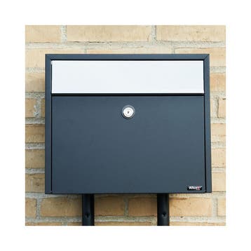 Allux LT150 wandbrievenbus staal - antraciet met grijze klep, Verzenden, Nieuw