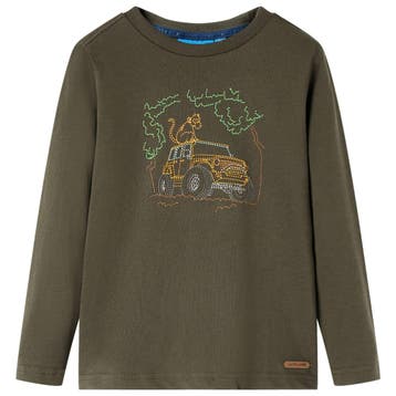 vidaXL Kindershirt met lange mouwen 104 kakikleurig, Verzenden, Nieuw
