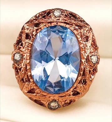 Zonder minimumprijs - Ring - 9 kt. Roségoud, Zilver, Nieuw