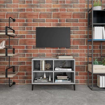 vidaXL Tv-meubel met metalen poten 69,5x30x50 cm grijs, Huis en Inrichting, Kasten | Televisiemeubels, Verzenden, Nieuw, 50 tot 100 cm