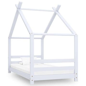 vidaXL Kinderbedframe massief grenenhout wit 80x160 cm, Verzenden, Nieuw