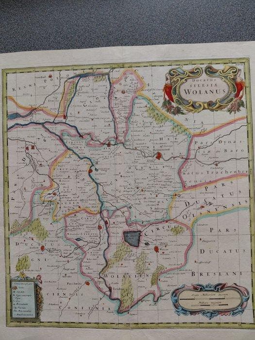 Polen; Moses Pitt - Ducatus Silesiae Wolanus - 1661-1680, Boeken, Atlassen en Landkaarten