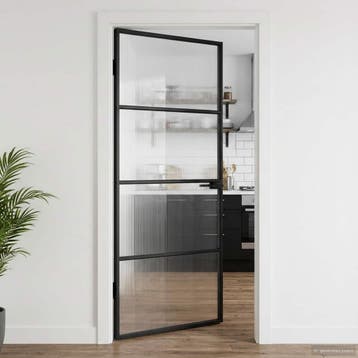 vidaXL Huisdeur 93 x 201,5 x 3,5 cm Aluminium en Gehard Glas, Doe-het-zelf en Verbouw, Verzenden, Nieuw