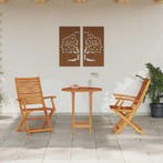 vidaXL Vouw Bistro Set 3 pcs Bruin Massief Acaciahout, Verzenden, Nieuw, 3 zitplaatsen