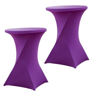 Set Van 2 Stuks! Statafelrok Paars 80 CM Alora Tafelrok Voor, Nieuw