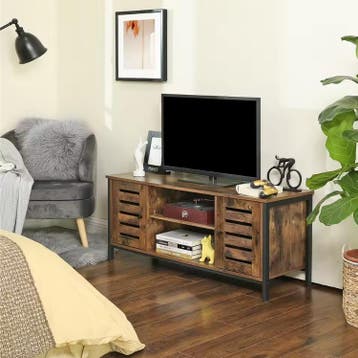 Industrieel TV-Lowboard 110 cm – Kast met Lameldeuren, Verzenden, Nieuw