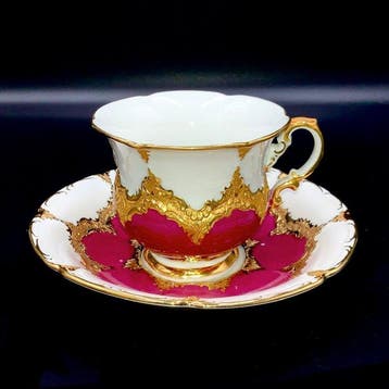 E.A.Leuteritz - Meissen - Tea/Coffee Cup and Saucer -