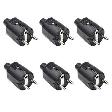 Schuko stekker | Q-link | 6 stuks, Doe-het-zelf en Verbouw, Verzenden, Nieuw